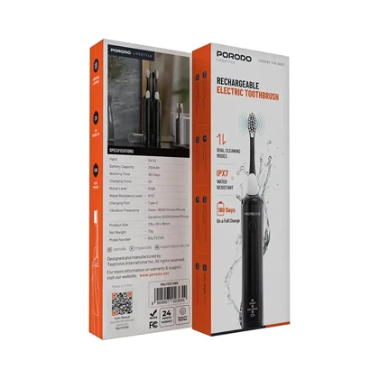 مسواک برقی پرودو مدل PORODO LIFESTYLE IPX7 WATERPROOF ELECTRIC TOOTH BRUSH PDLFST210