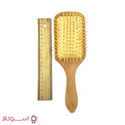 برس مو چوبی مستطیلی کف کرمی سایز بزرگ