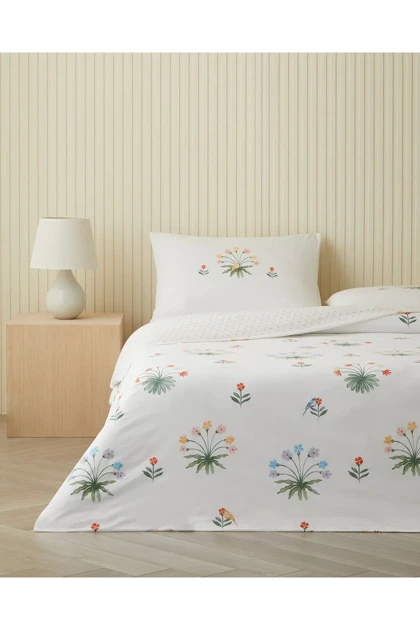 سرویس روتختی دو نفره English Home مدل Garden Melody پنبه 200 × 220 - سبز