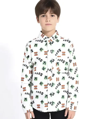 پیراهن پسرانه طرح ماینکرافت