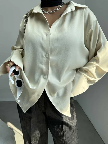 شومیز ساده آستین 2 دکمه