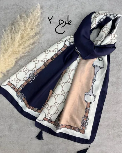 شال نخی میکس سرمه ای 3693