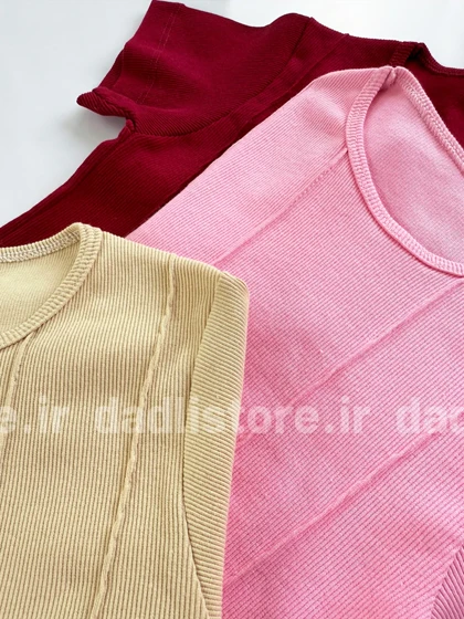 کراپ تاپ کبریتی آستین نصفه رگه دوزی