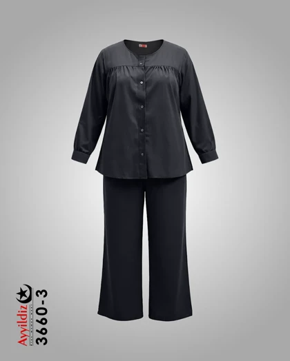 ست مانتو شلوار زنانه سایز بزرگ کد 3660