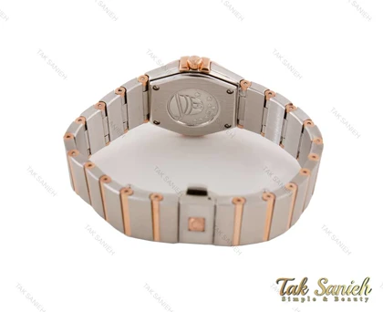 ساعت امگا کانسلیشن زنانه رزگلد سیلور نگین‌دار Omega-4076-L