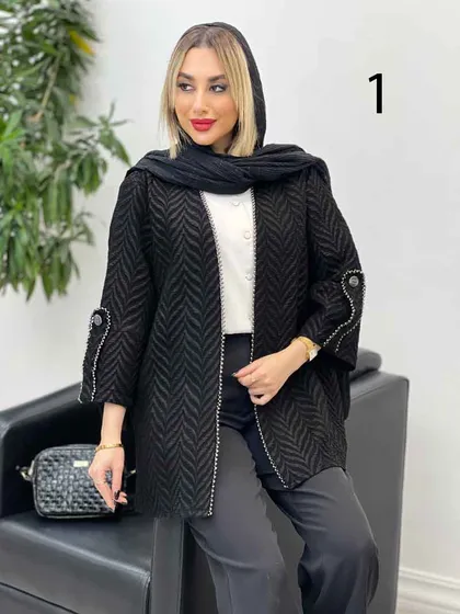 مانتو فکورا مروارید دوزی