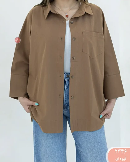 مانتو رنگی تک جیب 2346