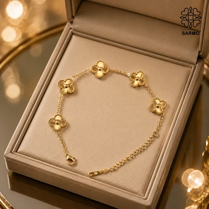 دستبند استیل ونکلیف طلایی کد 509428005