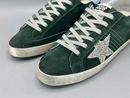 کتانی گلدن گوس سوپر استار جیر سبز اکلیلی نیلی/Golden Goose super star