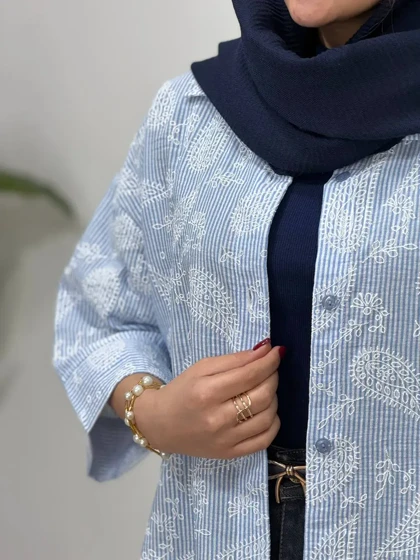 تونیک مانتویی لینن بهارگل