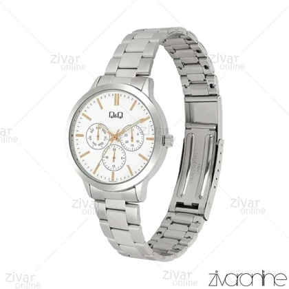 ساعت کیو اند کیو (Q&amp;Q) مردانه سه موتوره سیلور صفحه سفید 105530