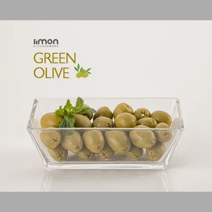 ست کاسه 6 عددی شیشه ای بزرگ مستطیل لیمون