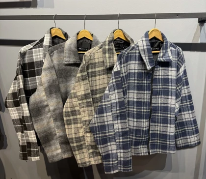 پیراهن چهارخانه زیپی