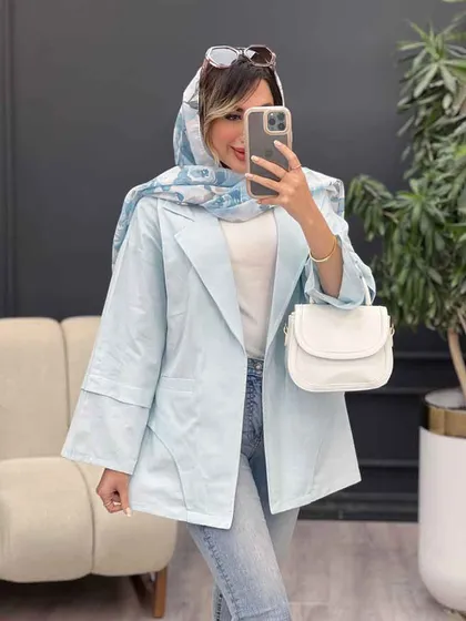 مانتو برش هلالی دو جیب