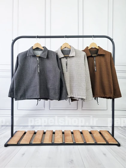 بلوز نیم زیپ پایین گتردار