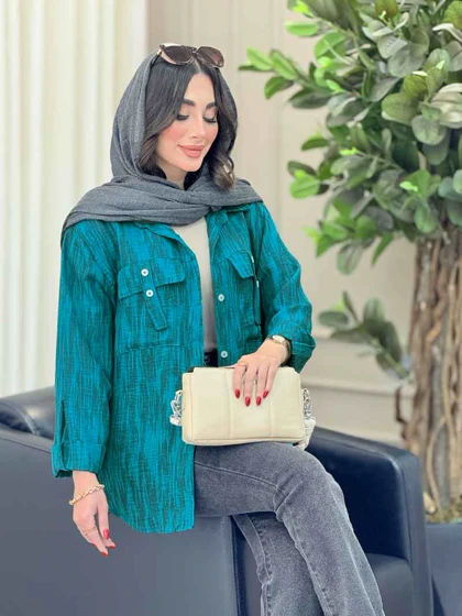 مانتو آستین پاگن سرجیب دو دکمه