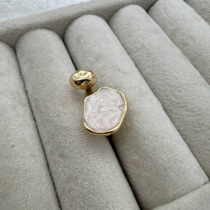 انگشتر دوطرفه میناکاری صدفی