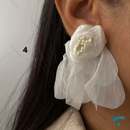 گوشواره پارچه ایی طرح گل Ghoshvareh-8561-L