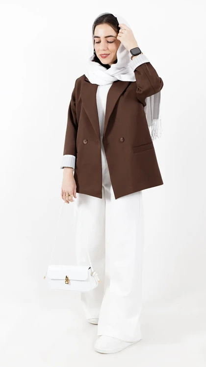 کت دو دکمه آستین راه راه