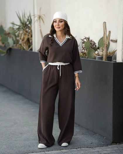 ست پلوشرت شلوار polo با جنس کتان سیلک