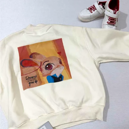 بلوز بچه گانه وارداتی RETRO شیری رنگ