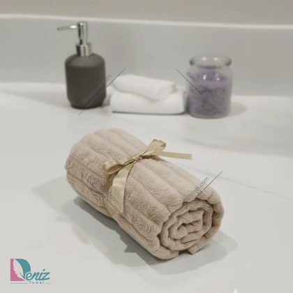 حوله دستی میکروفایبر رومن رنگ نسکافه ای