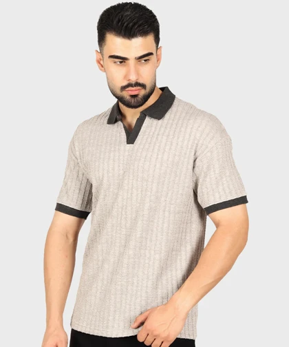 تیشرت لش یقه شکاری و کنفی 1382