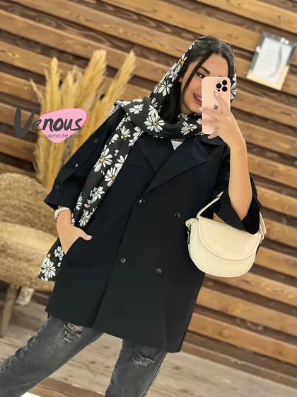 مانتو لینن کتی آستین دکمه