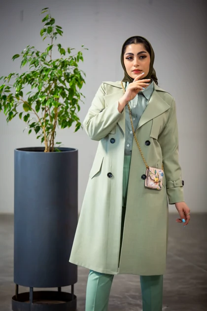 مانتو بزایاق بلند ژیله دار