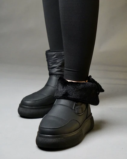 کفش زمستانی زنانه نیم بوت کاپشنی پشت بندی (برند یرفا)