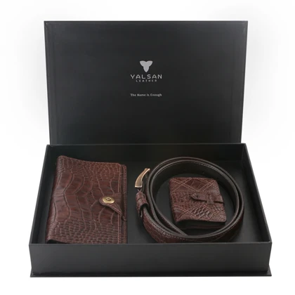 ست هدیه مردانه چرم یلسان مدل رادیس کد CHN-KAYA-GC-026