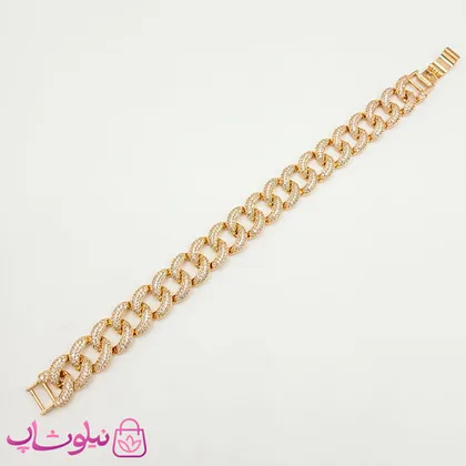 دستبند زنانه مجلسی ژوپینگ پهن و پرنگین