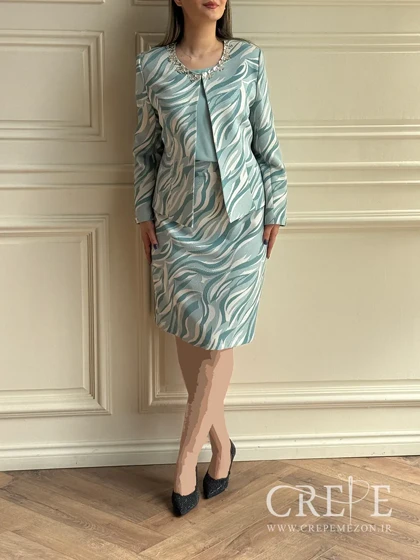 کت و دامن طرحدار سه تیکه