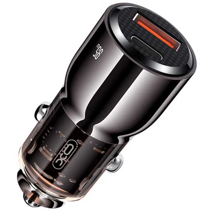 شارژر فندکی فست شارژ ماشین USB و تایپ‌سی 95 وات ایکس‌او CC58