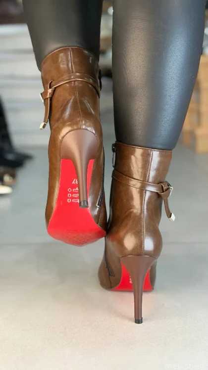 6397 - نیم بوت پاشنه سگک نگینی 6397