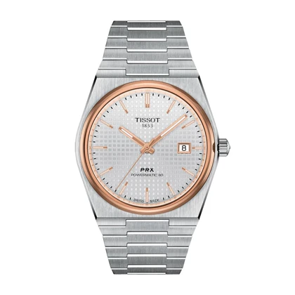ساعت تیسوت PRX مردانه سیلور دورقاب رزگلد Tissot-5667-G