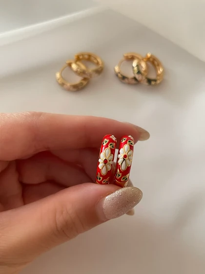 گوشواره های رنگی میناکاری ysx