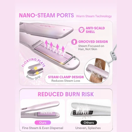 اتو مو بخاردار شیگلم SHEGLAM اصل مدل Hydra Shot Steam Iron Pro برقی