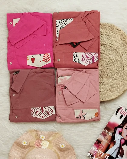 شومیز مانتویی طرح دار زنانه کد 403010