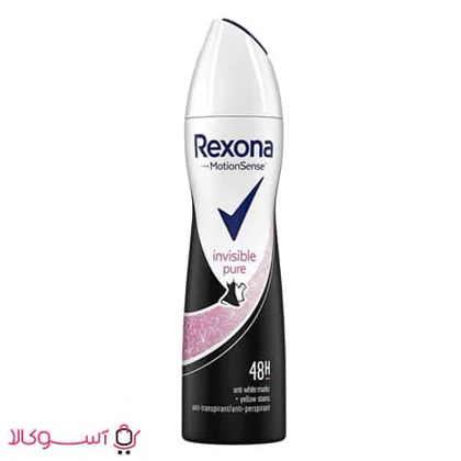 اسپری ضد تعریق زنانه رکسونا مدل invisible pure حجم 200 میل