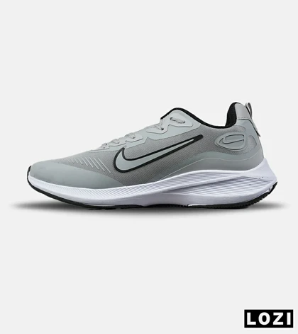 کفش کتانی مردانه و زنانه طوسی سفید نایک NIKE air zoom مدل 7588