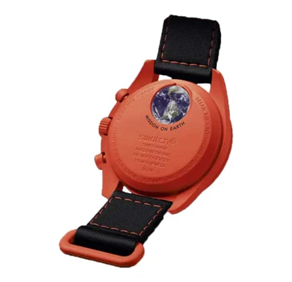 ساعت امگا سواچ زمین قرمز مشکی Omega Swatch to Earth