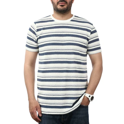 تیشرت آستین کوتاه بافت مردانه سیزر مدل 15512061