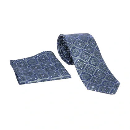 ست کراوات و پوشت طرح کاشی 98105