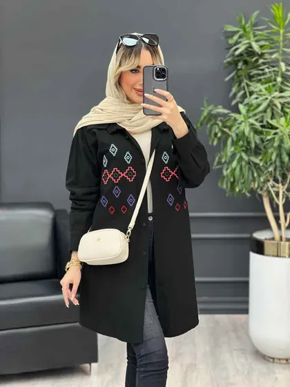 مانتو لینن طرح لوزی