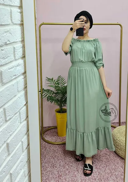 پیراهن مجلسی یقه قایقی 1