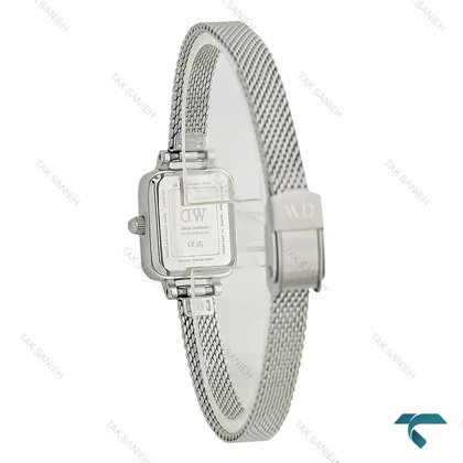 دنیل ولینگتون زنانه مستطیلی مینی سیلور صفحه سبز DW-7974-L