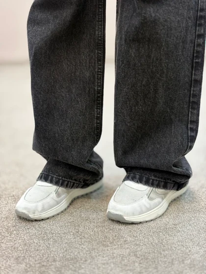 شلوار جین نیمبگ ذغالی تیره 6168