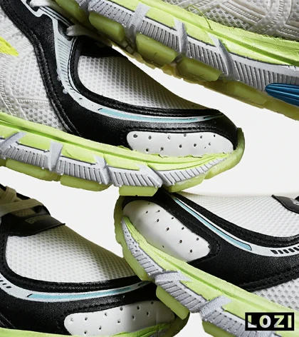 کفش کتانی بزرگ پا سفید مشکی لیمویی BROOKS adrenaline gts 22