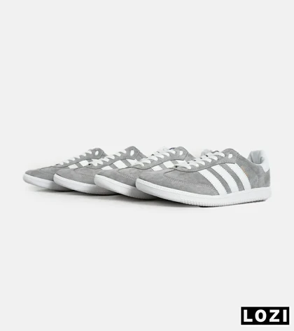 کفش کتانی مردانه و زنانه طوسی سفید ADIDAS Samba